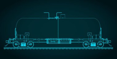Demiryolu tankının biçimlendirilmiş vektör çizimi