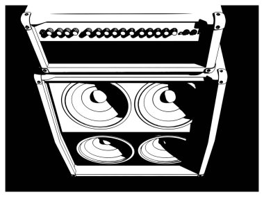 Stylized vector illustration of a guitar combo amplifier clipart