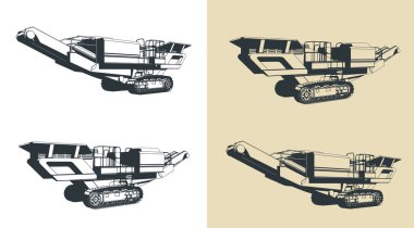 Sürüngen mobil ezici. Madencilik ve inşaat ağır ekipmanları
