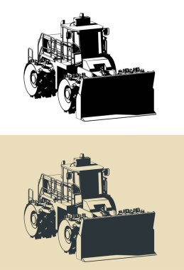 Çöp doldurma sıkıştırıcısının biçimlendirilmiş vektör çizimleri