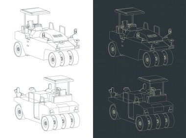 Pnömatik yol silindiri izometrik planlar