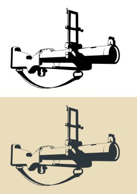 M79 El Bombası Fırlatıcısının biçimlendirilmiş vektör çizimleri
