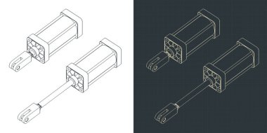 Pnömatik silindir izometrik planlar