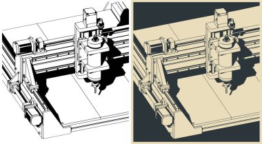 3 Eksen CNC Yönlendirici çizimleri