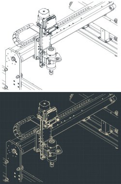 CNC Yönlendirici izometrik planlar