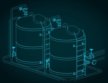 Çatıya monte edilmiş su tankları planı