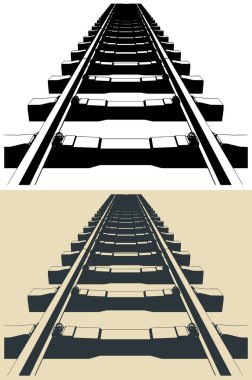 Demiryolu rayları yakın mesafeye gidiyor.