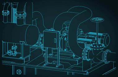 Pompa kızaklarının herhangi bir sıvı için stilize vektör çizimi