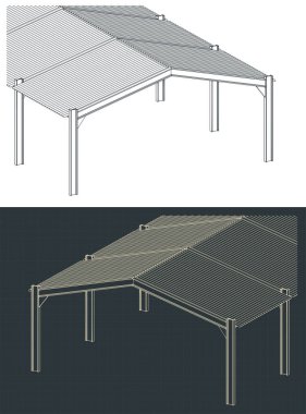 Eşya ve ekipman depolama eşölçümleri için çelik sanayi sığınağı