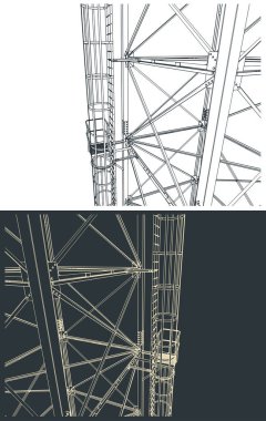Kendi kendini destekleyen kule biçimlendirilmiş vektör çizimlerini kapat