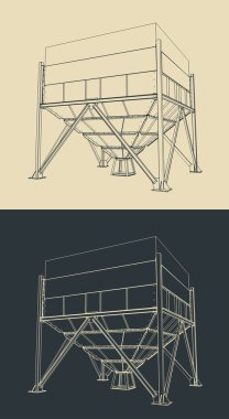 Tahıllar için tarım zıpzıpı stilize vektör çizimleri