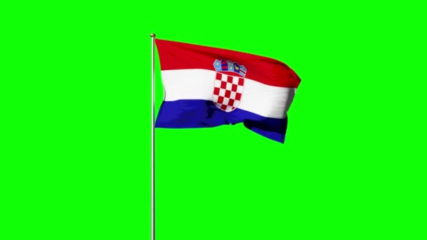Σημαία Κροατίας Κυματίζει Απόδοση Κινούμενων Σχεδίων Για Περιεχόμενο Βίντεο — Αρχείο Βίντεο
