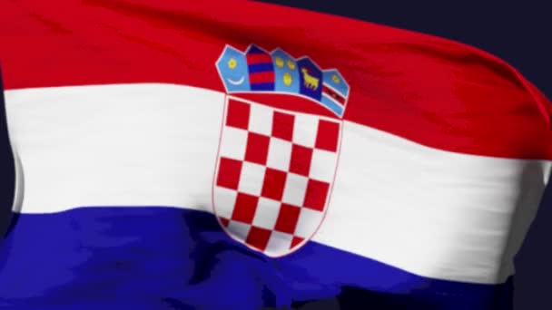 Croatia Flag Waving Rendering Animation Video Content — Stock Video