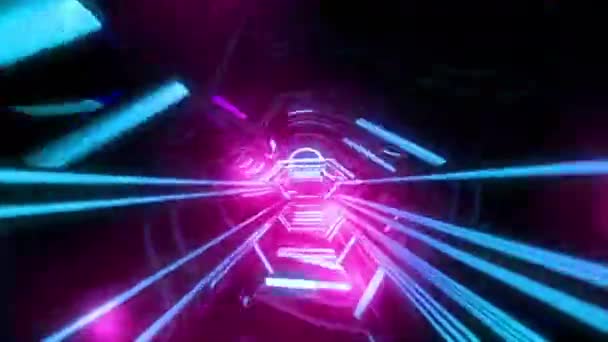 Motion Graphic Volant Dans Tunnel Numérique Technologique Big Data Tunnel — Video