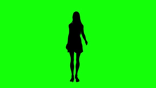 緑の画面の動きの背景にシルエット — ストック動画