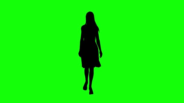 Silhouet Groene Scherm Beweging Achtergrond — Stockvideo