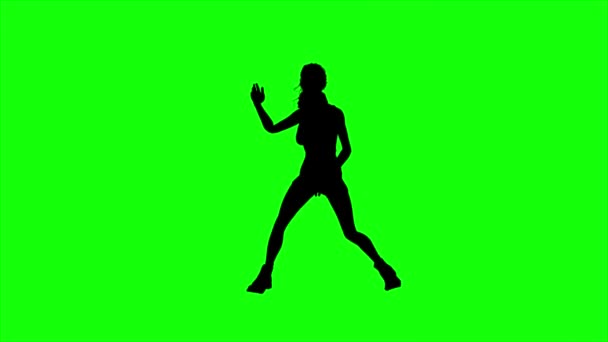 Yeşil Ekran Hareket Arkaplanındaki Siluet — Stok video