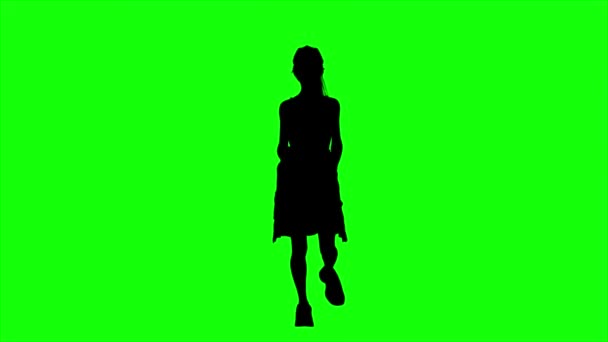 Silhouet Groene Scherm Beweging Achtergrond — Stockvideo