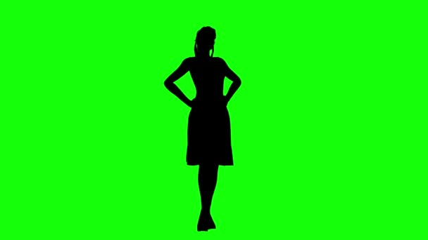 Silhouette Zöld Képernyőn Mozgás Háttér — Stock videók
