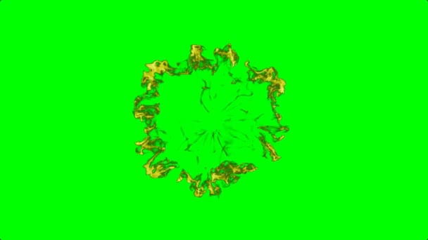 Взрыв Поппера Золотой Конфетти Зеленом Экране — стоковое видео