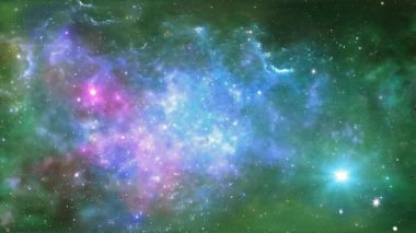 Beautiful Big Bang Universe Creation Illustration. Bright Flash of Light, Huge First Explosion, Blast Wave 3d Animation. Creation of Stars and Galaxies in Space.