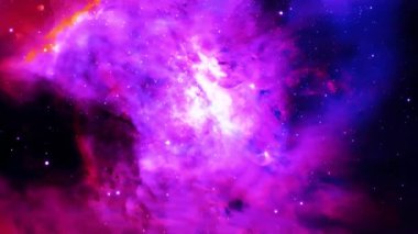 Beautiful Big Bang Universe Creation Illustration. Bright Flash of Light, Huge First Explosion, Blast Wave 3d Animation. Creation of Stars and Galaxies in Space.