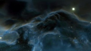 Soyut Alan arkaplanı. Göktaşı sineği fraktal mavi nebulası. Gezegen bulutları evrenin parlak ışık merkezli döngüsü animasyonu. Başlıklar, Giriş, Logo Açılış, Efekt, Tarz ve Sahne İçin.