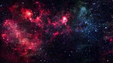 Soyut Alan arkaplanı. Göktaşı sineği fraktal mavi nebulası. Gezegen bulutları evrenin parlak ışık merkezli döngüsü animasyonu. Başlıklar, Giriş, Logo Açılış, Efekt, Tarz ve Sahne İçin.