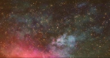 Flying in Orion Nebula 4K, bilimsel filmler ve uzaydaki sinemacılar için bir hareket görüntüsüdür. Sahne, başlık, logo ve döngü animasyonu için de iyi bir arka plan.