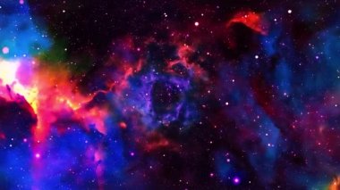 Flying in Orion Nebula 4K, bilimsel filmler ve uzaydaki sinemacılar için bir hareket görüntüsüdür. Sahne, başlık, logo ve döngü animasyonu için de iyi bir arka plan.