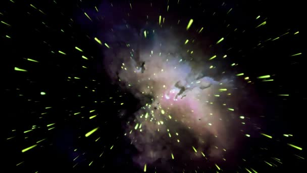 Beautiful Big Bang Universe Creation Illustration Bright Flash Light Huge — Stockvideo