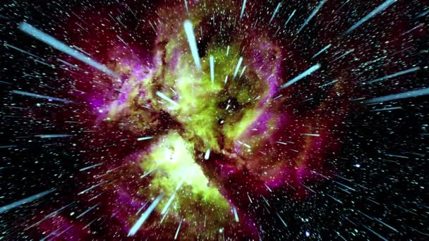 Beautiful Big Bang Universe Creation Illustration Bright Flash Light Huge — Αρχείο Βίντεο