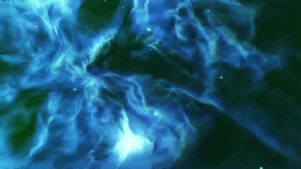 Absztrakt Tér Háttér Aszteroid Légy Fraktál Kék Köd Bolygó Felhők — Stock videók