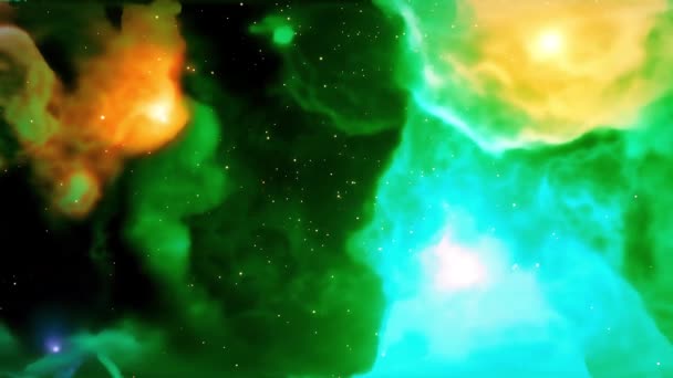 Soyut Alan Arkaplanı Göktaşı Sineği Fraktal Mavi Nebulası Gezegen Bulutları — Stok video
