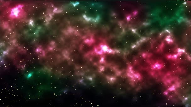Abstrakt Space Bakgrund Asteroid Flyga Fraktal Blå Nebulosa Med Planet — Stockvideo