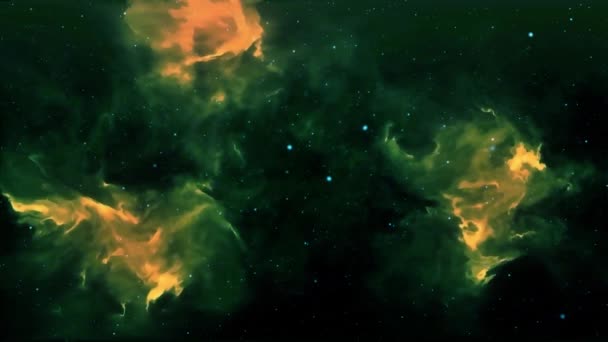 Streszczenie Kosmiczne Tło Asteroid Mucha Fraktalna Niebieska Mgławica Chmurami Planety — Wideo stockowe