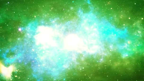 Abstraktní Vesmírné Pozadí Asteroid Létat Fraktální Modrá Mlhovina Planetou Mraky — Stock video