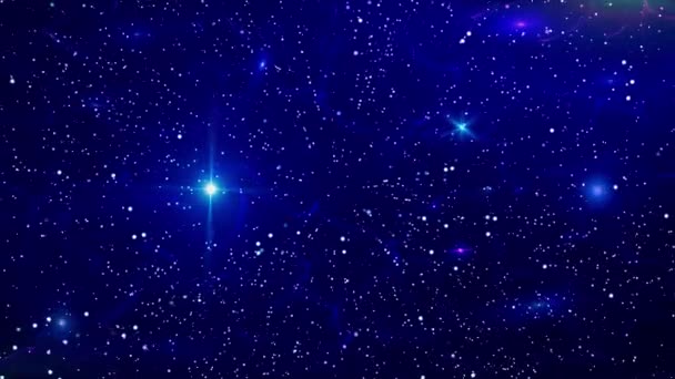 Résumé Fond Spatial Nébuleuse Bleue Fractale Mouche Astéroïde Avec Nuages — Video