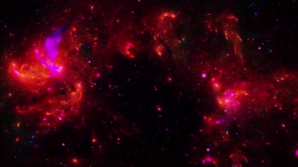 Absztrakt Tér Háttér Aszteroid Légy Fraktál Kék Köd Bolygó Felhők — Stock videók