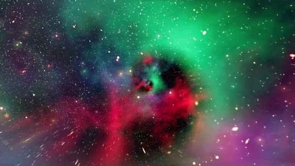 Outer Space Animation Red Pink Space Flight Helix Nebula Eye — Video Stock