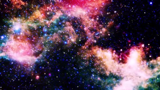 Outer Space Animation Red Pink Space Flight Helix Nebula Eye — Vídeo de Stock