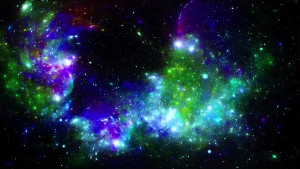 Outer Space Animation Red Pink Space Flight Helix Nebula Eye — Vídeo de stock