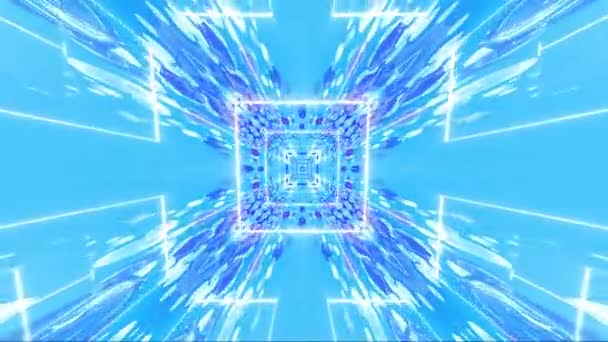 Počítač Vytvořený Digitální Modré Světlo Pruhy Abstraktní Pozadí Pohybu Vykreslování — Stock video