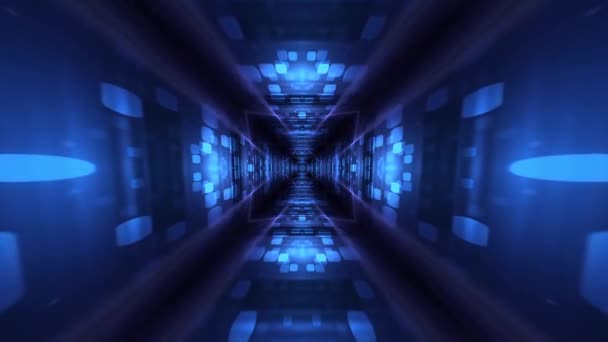 コンピューターは デジタルの青い光の縞を生成されます レンダリング モーション バック グラウンドを抽象化します ウルトラ 解像度 — ストック動画