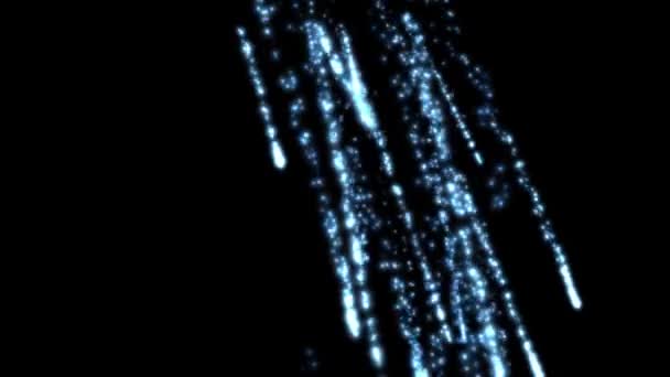 シームレスなループトラフィックにおける高速フライングライン3Dアニメーション Sci Digitalフッテージ暗い背景のダイナミックストラックの電気的移動 タイムトラベルイラストで超空間のネオン輝く光 — ストック動画