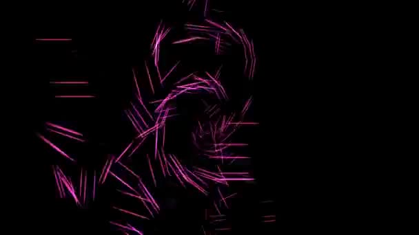 Рендеринг Светящиеся Красочные Многоцветные Кривые Линии Цифровой Технологии Футуристические Технологии — стоковое видео