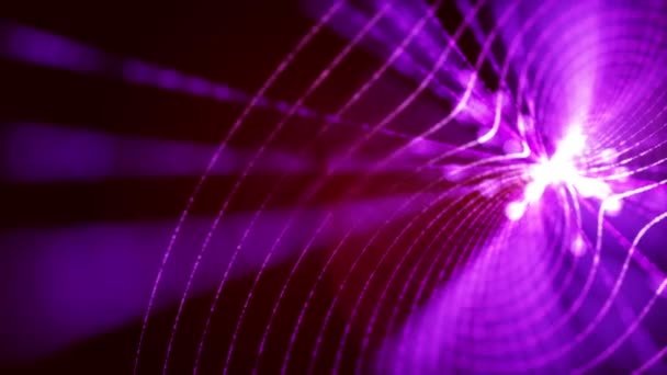 3D渲染 光彩夺目的多色曲线线数字技术 具有网络 大数据 数据中心 服务器 互联网行的未来技术抽象背景 — 图库视频影像