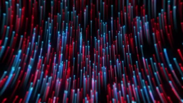 3Dレンダリング カラフルなマルチカラーカーブラインデジタル技術を輝きます ネットワーク ビッグデータ データセンター サーバー インターネットのためのラインと未来的な技術の抽象的な背景 — ストック動画