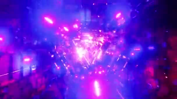 Belle Couleur Pluie Rose Bleu Néon Tubes Illuminant Concept Conception — Video