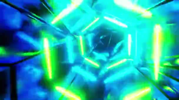 Abstraktes Neonlicht Loop Rendering — Stockvideo